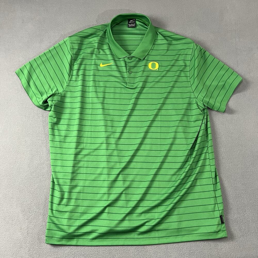 Nike Shirt Mens Size 3XL Green Oregon Ducks Football Short Sleeve Polo